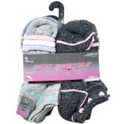 Wholesale - 10pk GIRLS SP HEART HC NS SOCKS W/BONUS SIZE 9-11, UPC: 193159197896